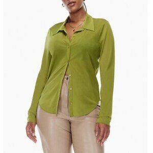 New Aritzia Pose Mesh Shirt Olive Green Small